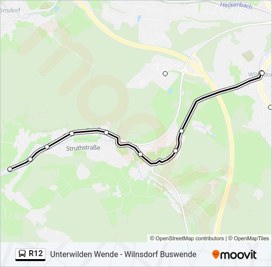R12 Bus Line Map