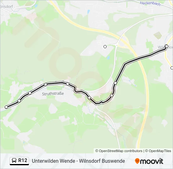 R12 Bus Line Map