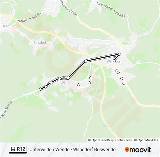 R12 Bus Line Map
