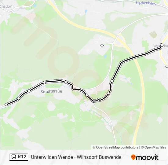 R12 Bus Line Map