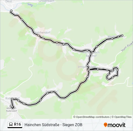 R16 Bus Line Map