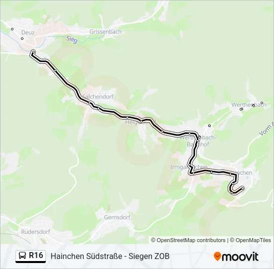 R16 Bus Line Map