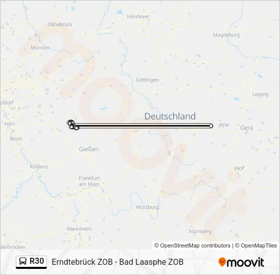 R30 Bus Line Map