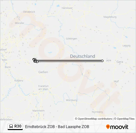 R30 Bus Line Map