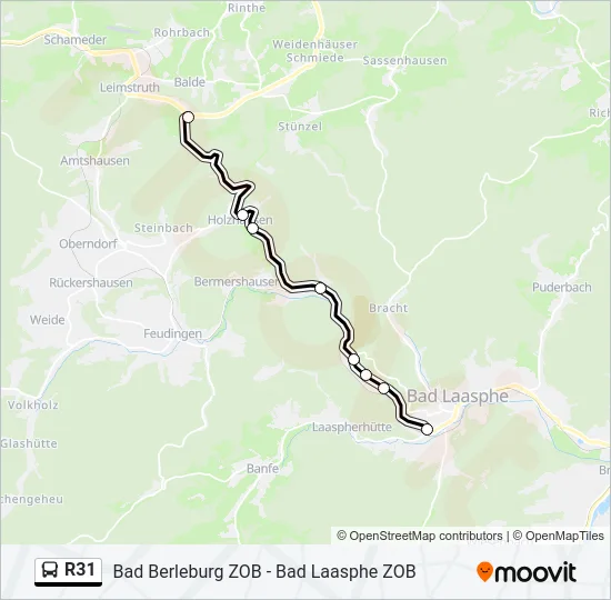 R31 Bus Line Map