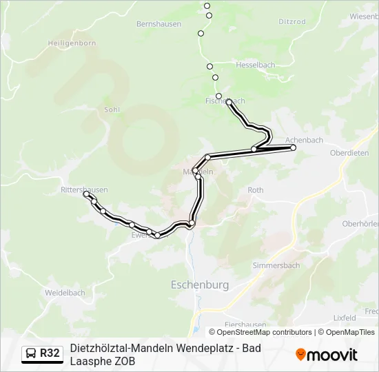 R32 Bus Line Map