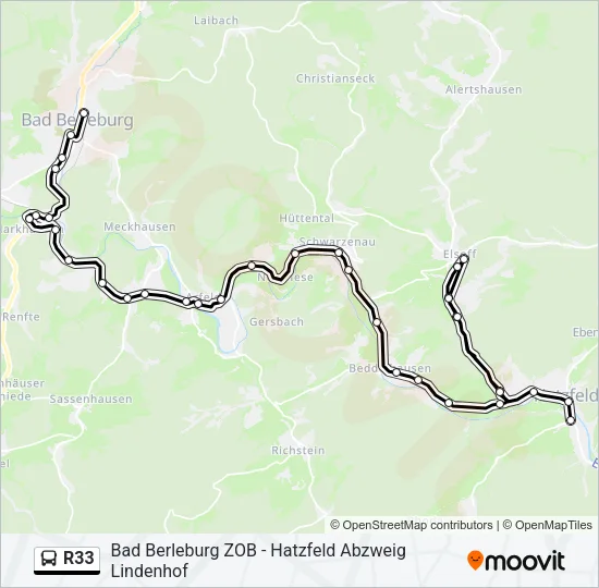 R33 Bus Line Map
