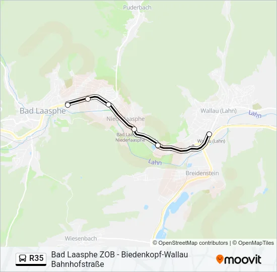 R35 Bus Line Map