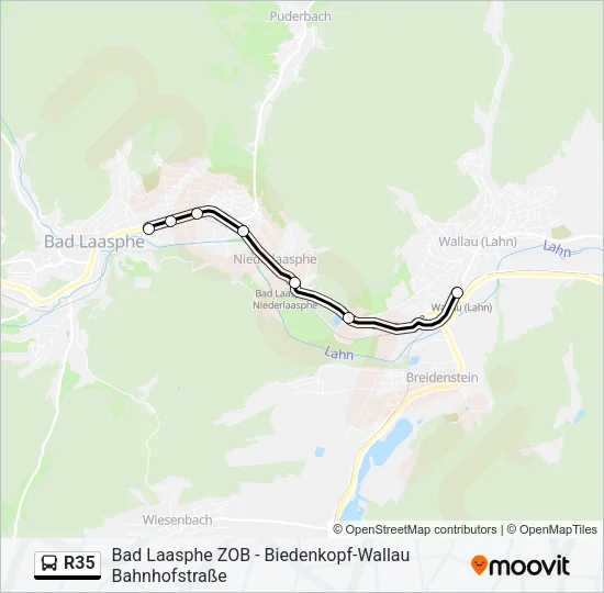 R35 Bus Line Map