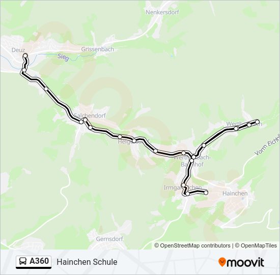 A360 Bus Line Map