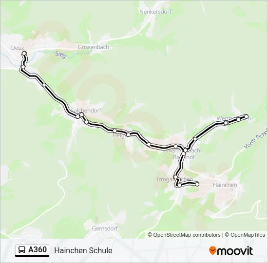 A360 Bus Line Map