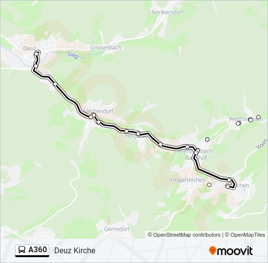 A360 Bus Line Map