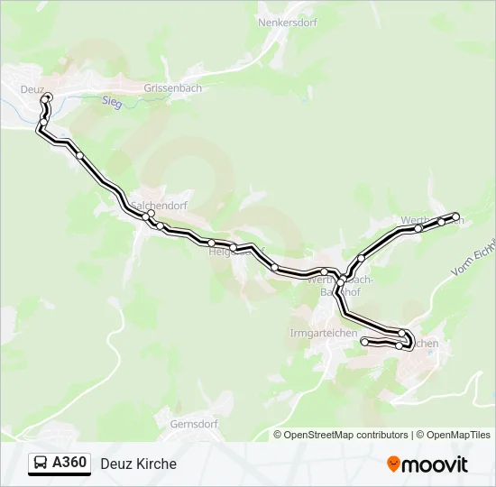 A360 Bus Line Map