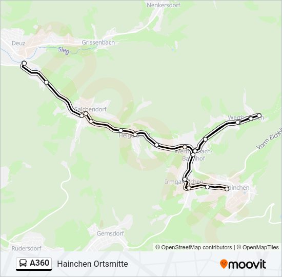 A360 Bus Line Map