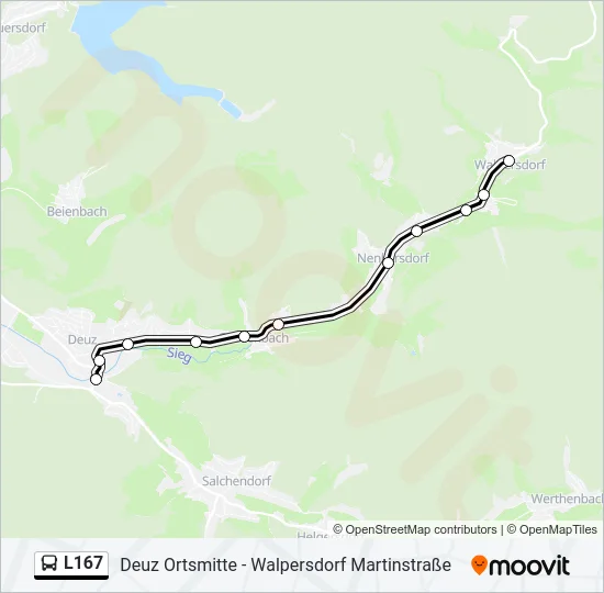 L167 Bus Line Map