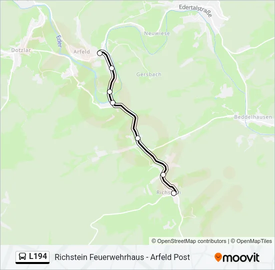 L194 Bus Line Map