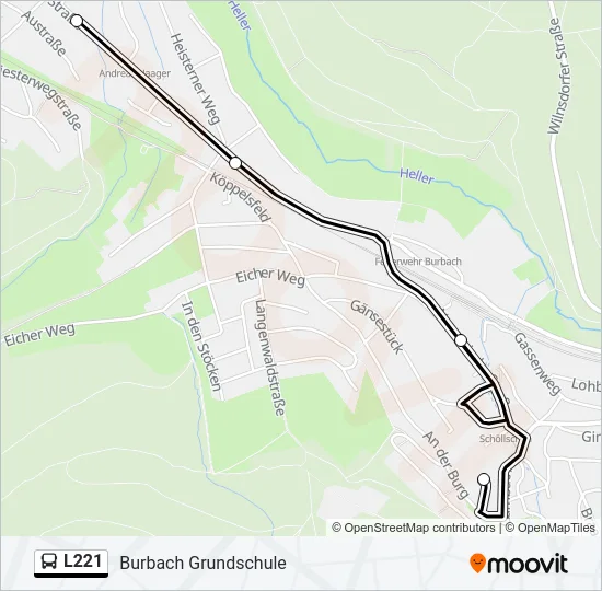 L221 Bus Line Map