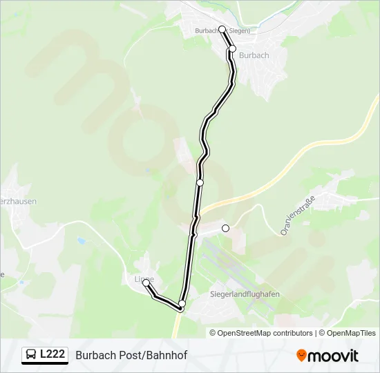 L222 Bus Line Map