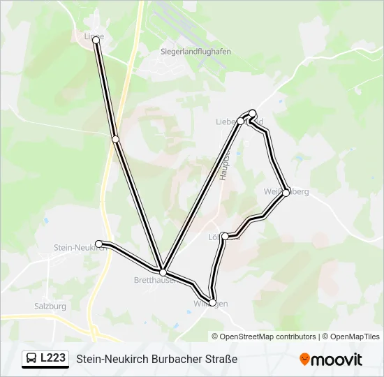 L223 Bus Line Map