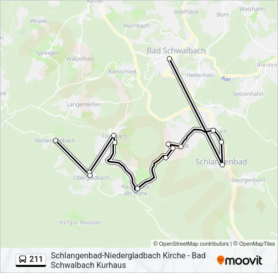 211 Bus Line Map
