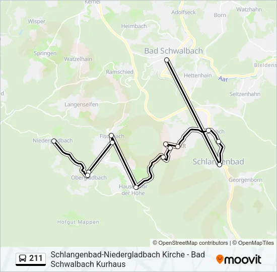 211 Bus Line Map