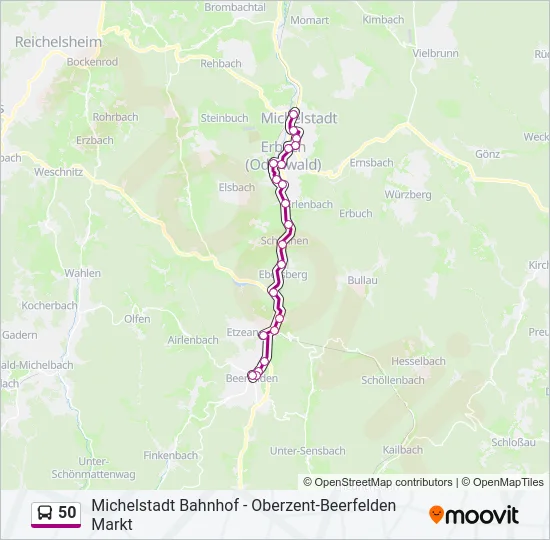 50 Bus Line Map