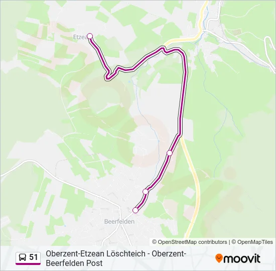 51 Bus Line Map