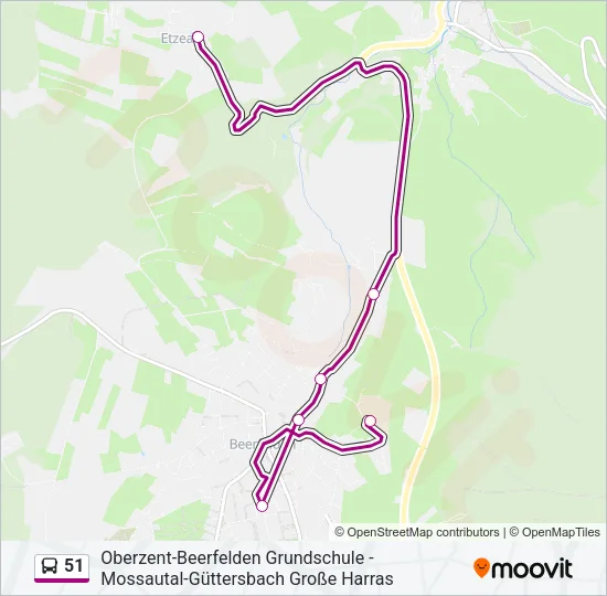 51 Bus Line Map