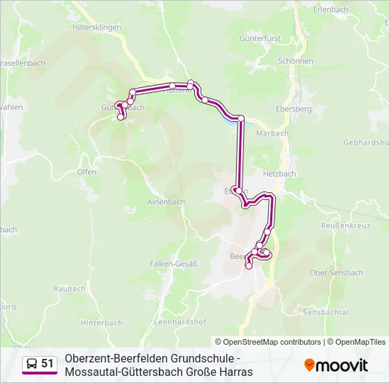 51 Bus Line Map