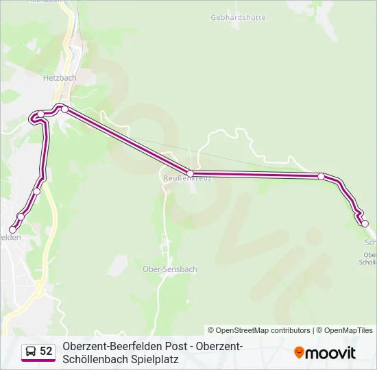 52 Bus Line Map