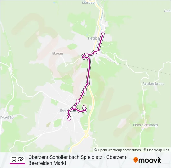 52 Bus Line Map