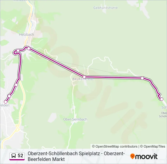 52 Bus Line Map