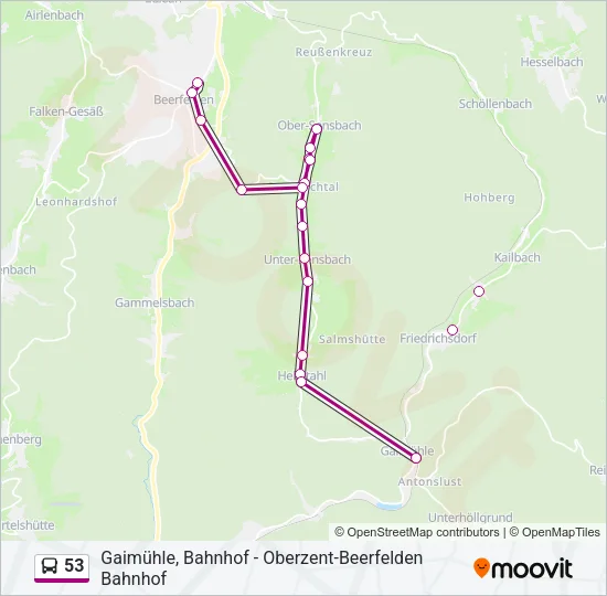 53 Bus Line Map