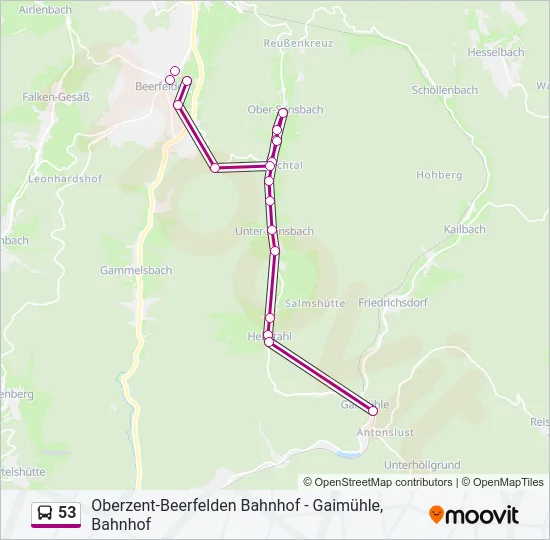 53 Bus Line Map