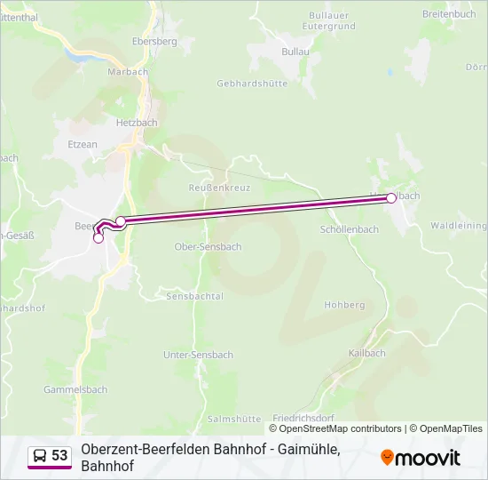 53 Bus Line Map