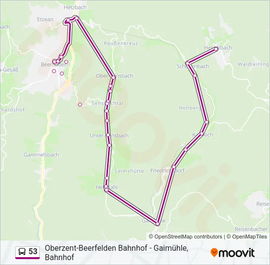 53 Bus Line Map