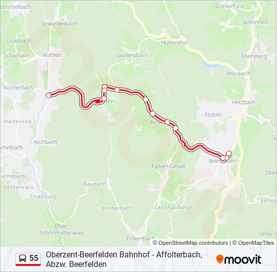 55 Route: Schedules, Stops & Maps - Affolterbach (Updated)