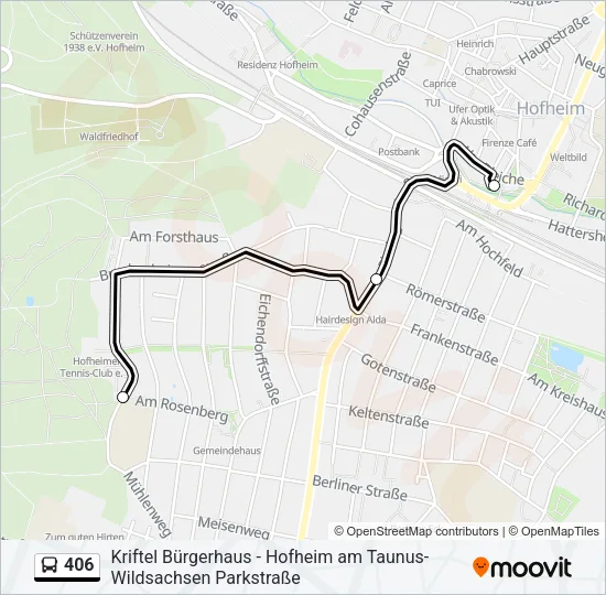406 Bus Line Map