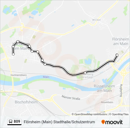 809 Bus Line Map