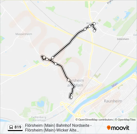 819 Bus Line Map
