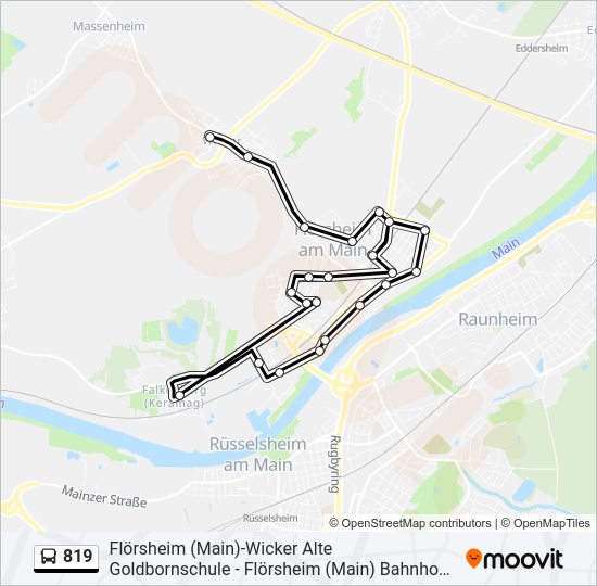 Автобус 819: карта маршрута