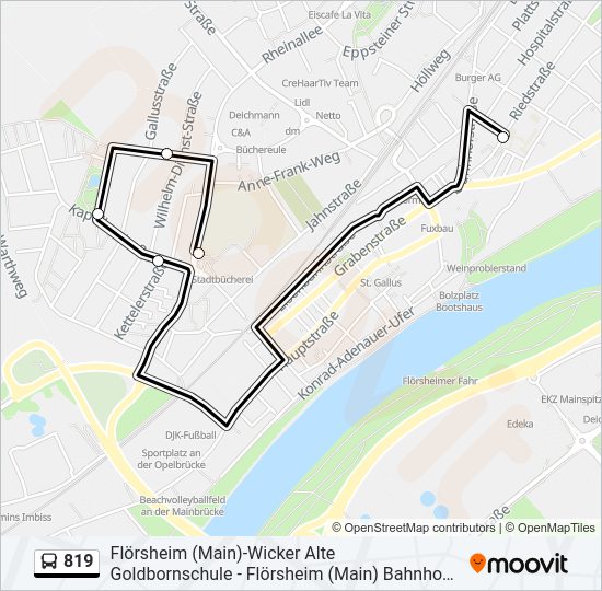 819 Bus Line Map