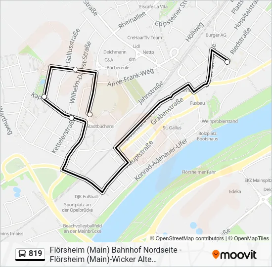 819 Bus Line Map