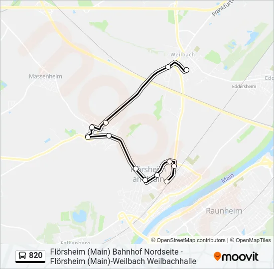 820 Bus Line Map