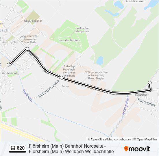 Buslinie 820 Karte