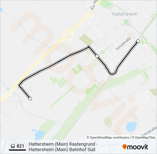 821 Bus Line Map