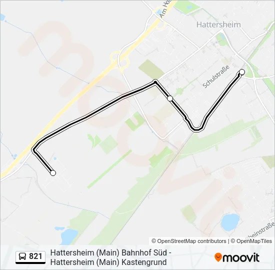 821 Bus Line Map