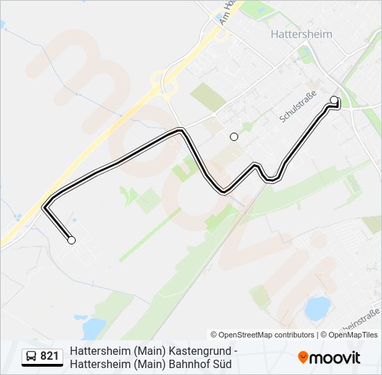 821 Bus Line Map
