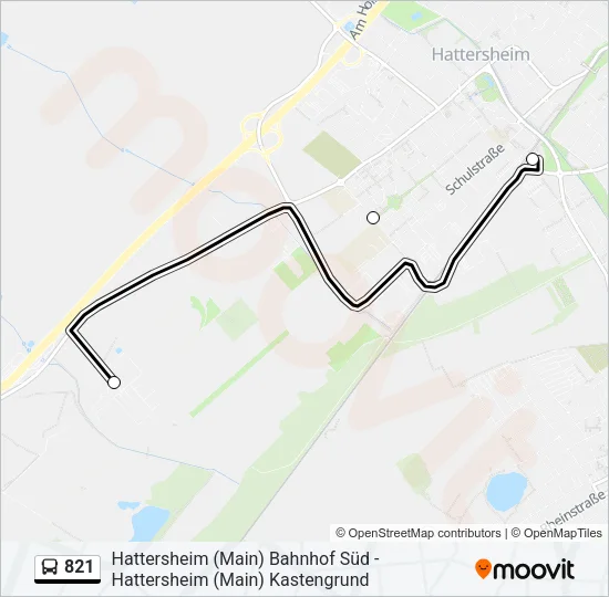 821 Bus Line Map