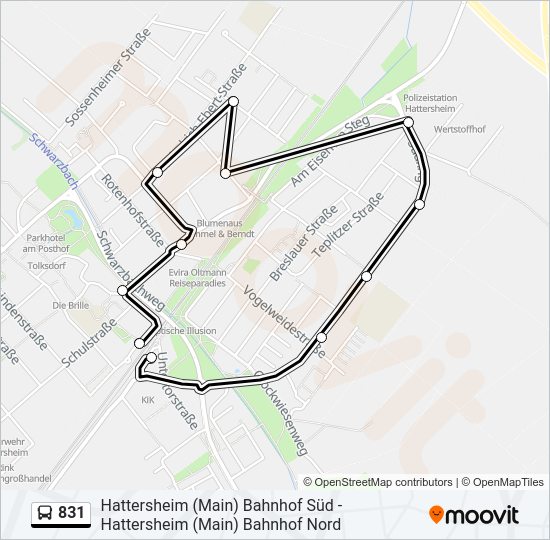 831 Bus Line Map